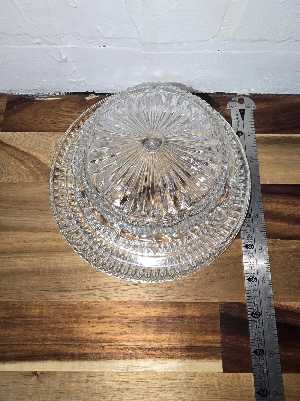 Clear Glass Covered Butter Dish - Classic Cut Pattern